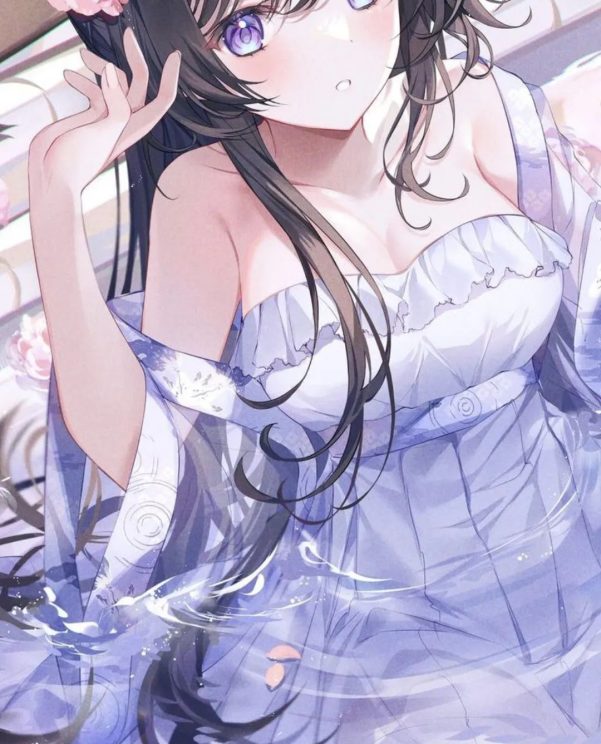 动漫壁纸 | 坐在廊下听雨，时间慢得如同凝固