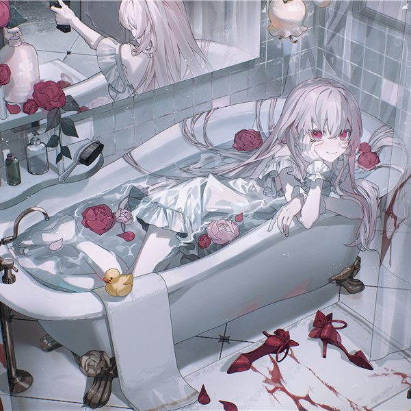 少女与浴缸主题图集高清壁纸原画插画美术绘画图片素材