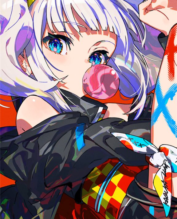 虚拟主播辉夜月相关图集原画插画CG线稿超清壁纸图片素材美术资料