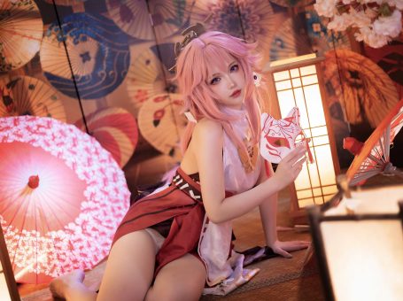 雪晴Astra 原神 八重神子在线看图，从晨曦神社到月夜樱庭的绝美COS视觉盛宴