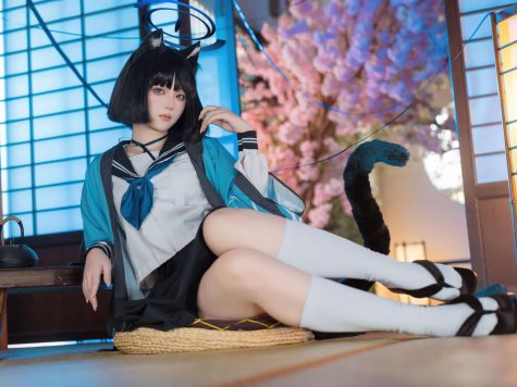 屿鱼Yukako 蔚蓝档案 桐生桔梗，摄影师镜头下夏日海风与学院制服的浪漫邂逅